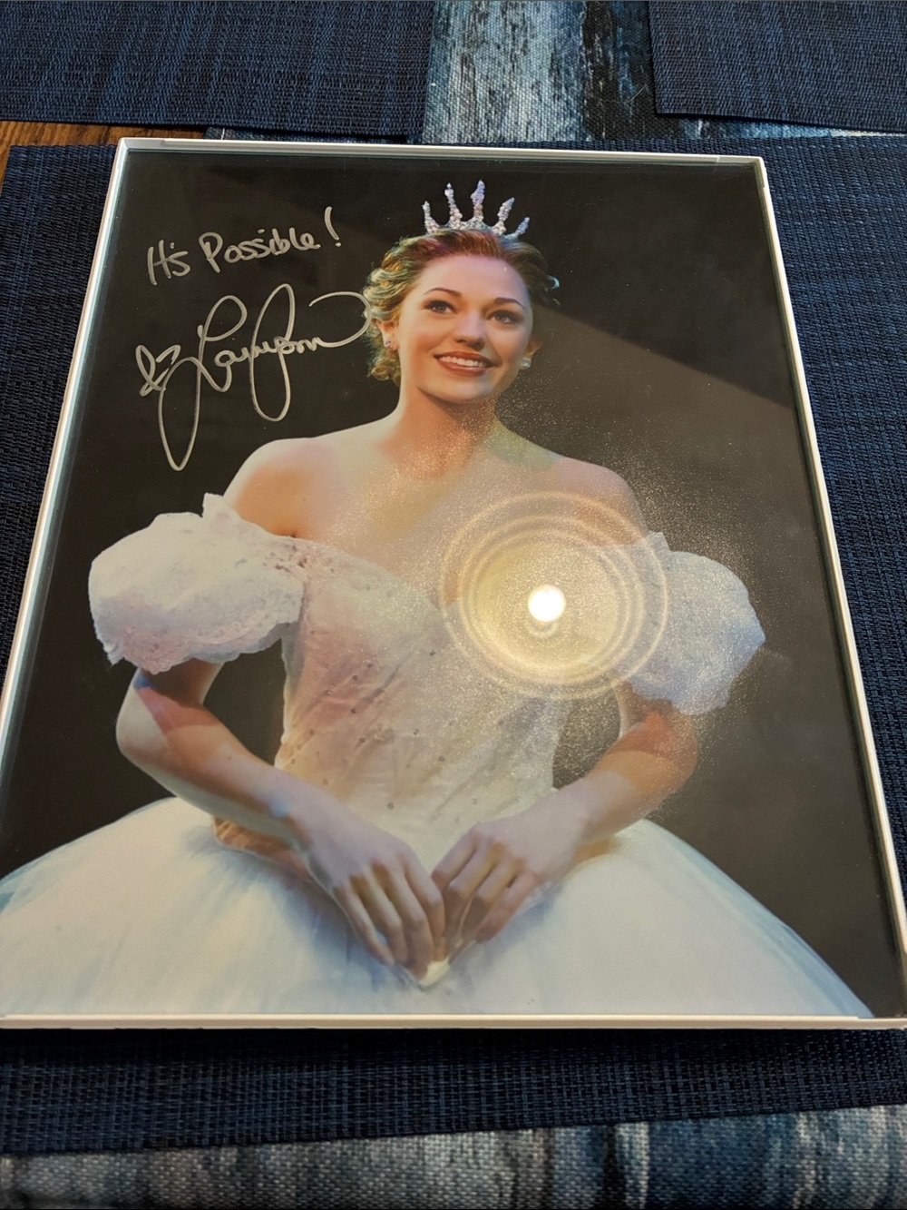 Signed Photo of Laura Osnes in White Ball Gown from Cinderella